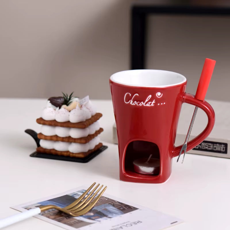 130Ml Chocolate Fondue Mug Melting Cups Hot Pot Ceramic Melted Cups Butter Warmer Heating Tea Light Melt Pot for Candy Chocolate