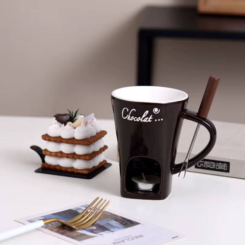 130Ml Chocolate Fondue Mug Melting Cups Hot Pot Ceramic Melted Cups Butter Warmer Heating Tea Light Melt Pot for Candy Chocolate
