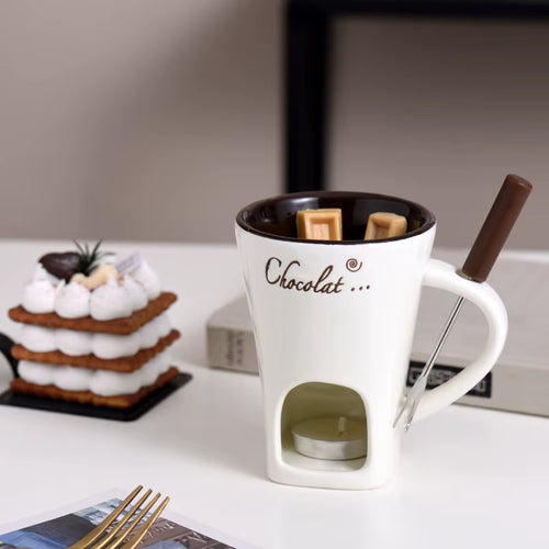 130Ml Chocolate Fondue Mug Melting Cups Hot Pot Ceramic Melted Cups Butter Warmer Heating Tea Light Melt Pot for Candy Chocolate